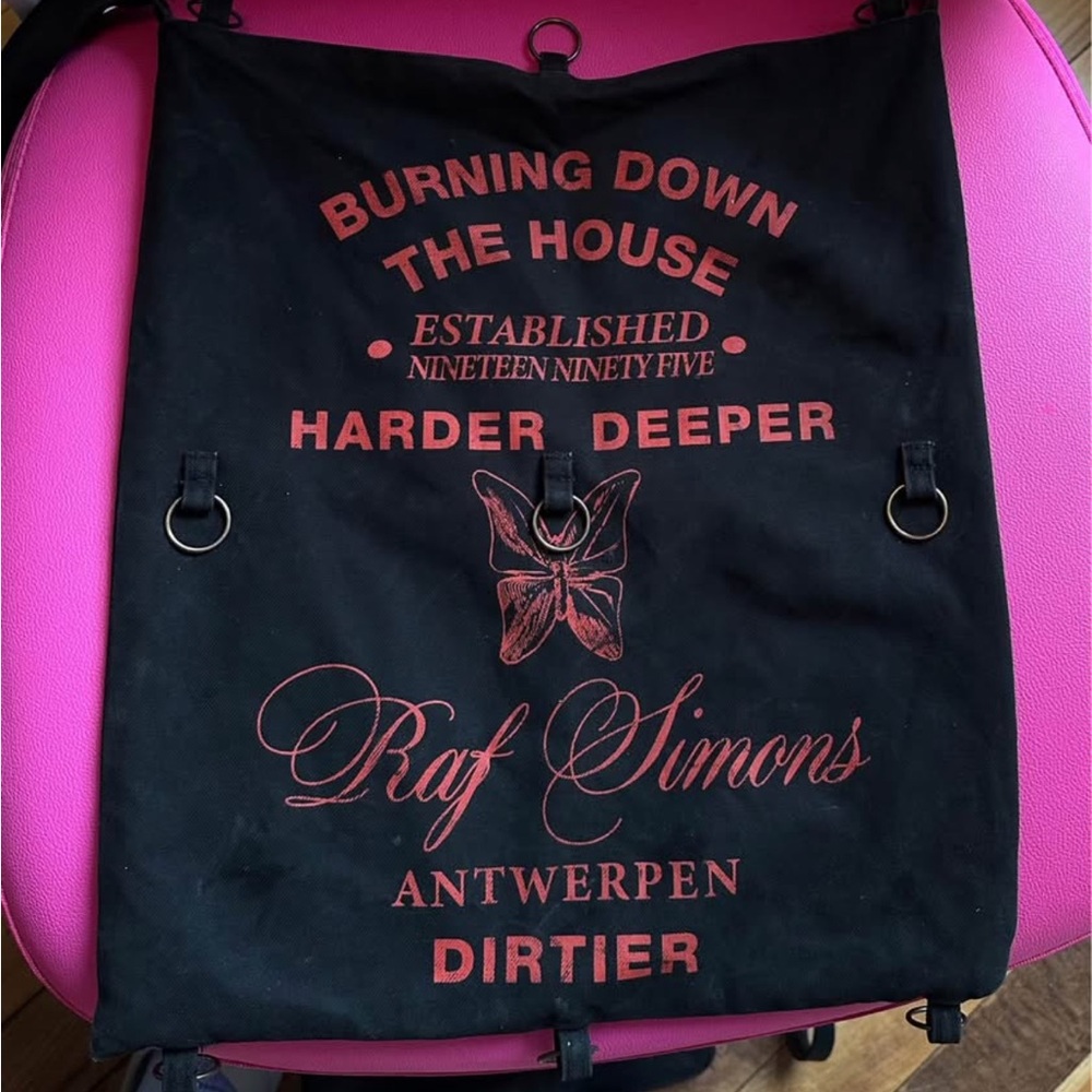 Raf Simons Black and Red Men's Bag